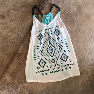 Aztec print tank